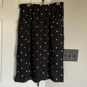 Denim & Co Polka Dot Midi Skirt
